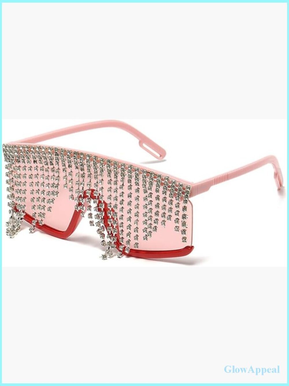 Flat Top Tassel Rhinestone Sunglasses UV400 Party Shades